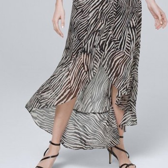 White House Black Market Maxi Dress Zebra Pattern - Picture 2 of 4